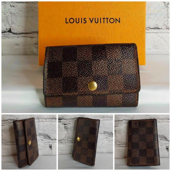 'LOUIS VUITTON' DAMIER 'EBENE'  MONOGRAM 6~RING KEY KEEPER & BOX 2-PIECE SET - Picture 15 of 16